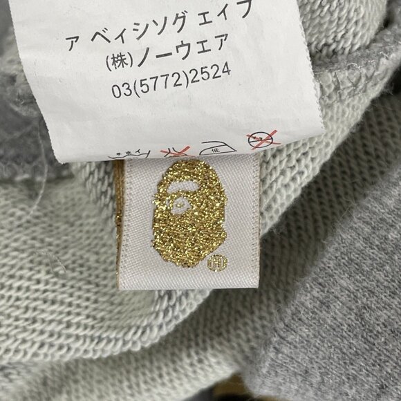 A Bathing Ape Shark Jogger Adult Size Large Gray Cotton Grunge Skater - Picture 6 of 11